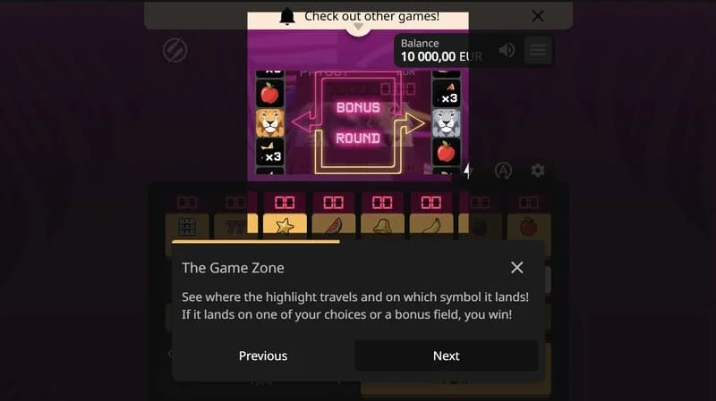 Lion Zama Fruits Bonus Spins – zebranie symboli Scatter i uruchomienie trybu specjalnego